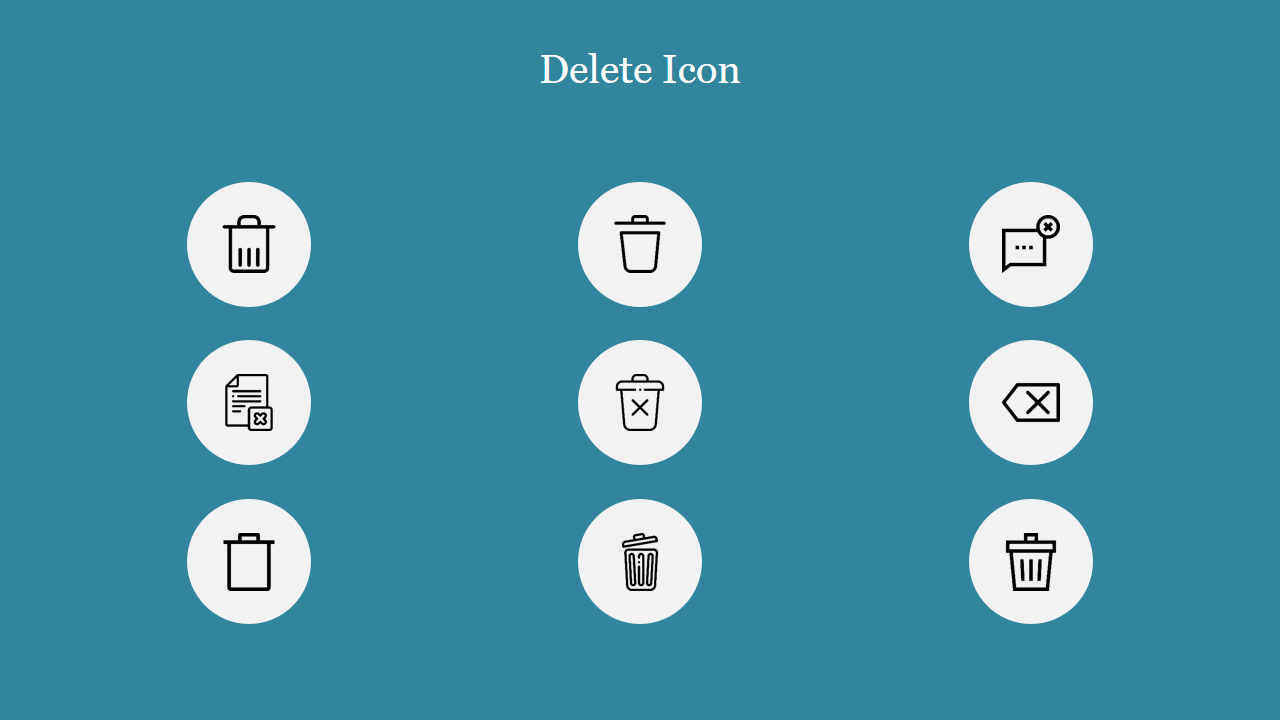 Effective Delete Icon PPT Slide Template Presentation
